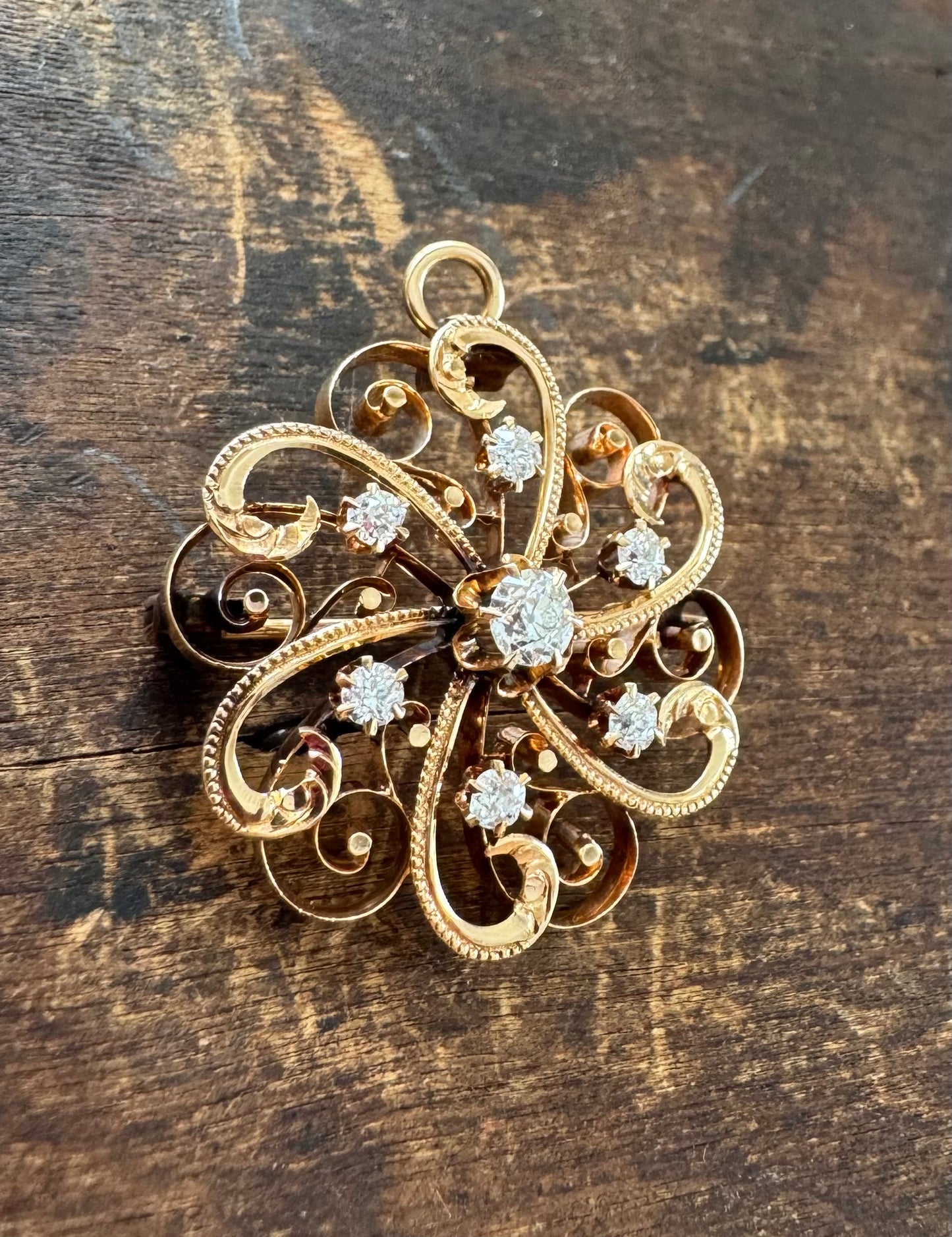 Antique Pendant-Victorian Diamond Pin/Pendant