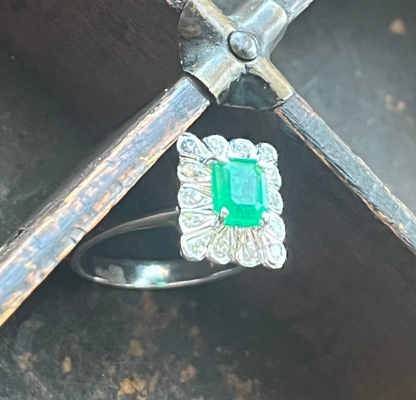 Vintage Emerald and Diamond Ring