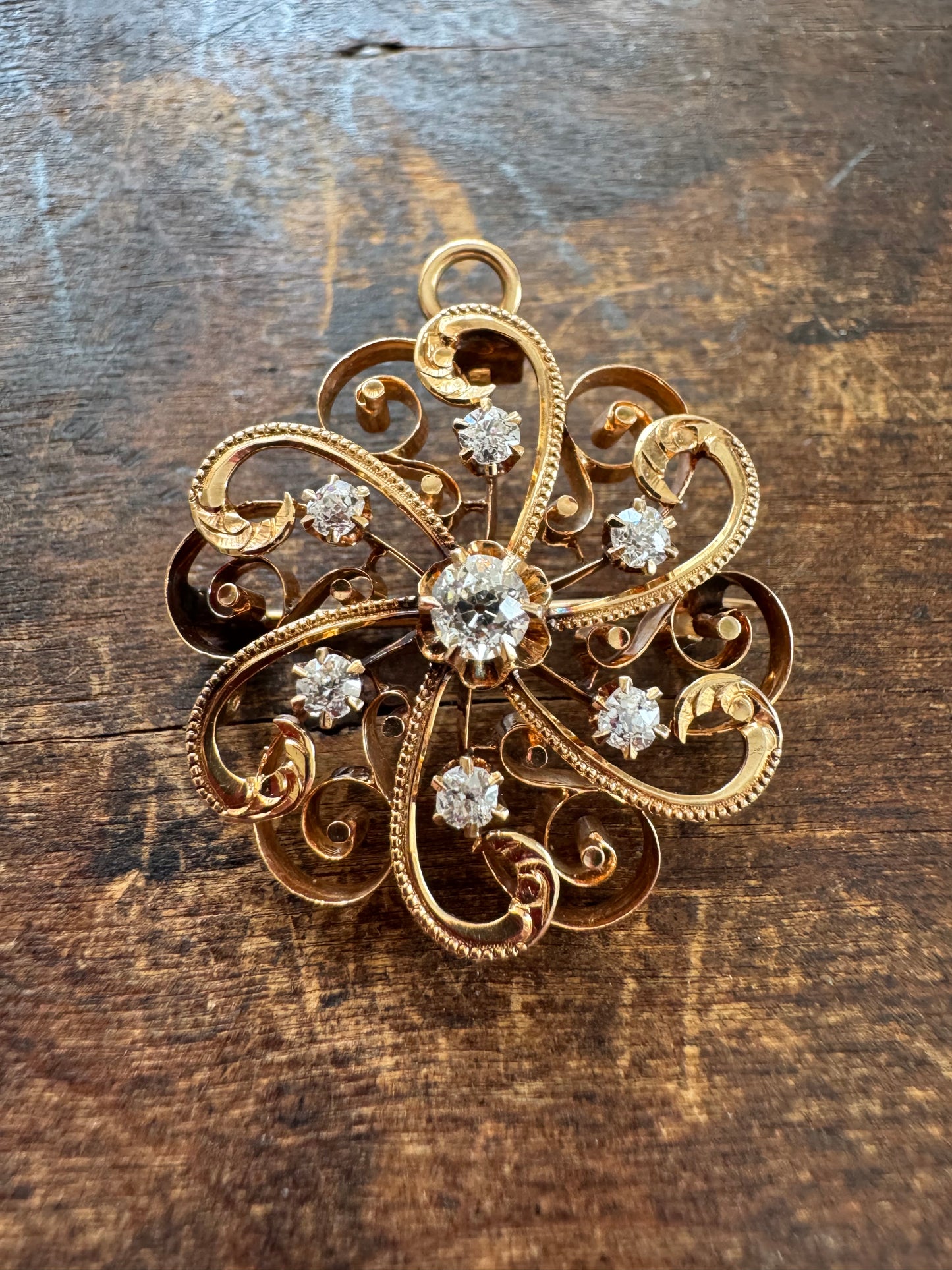Antique Pendant-Victorian Diamond Pin/Pendant