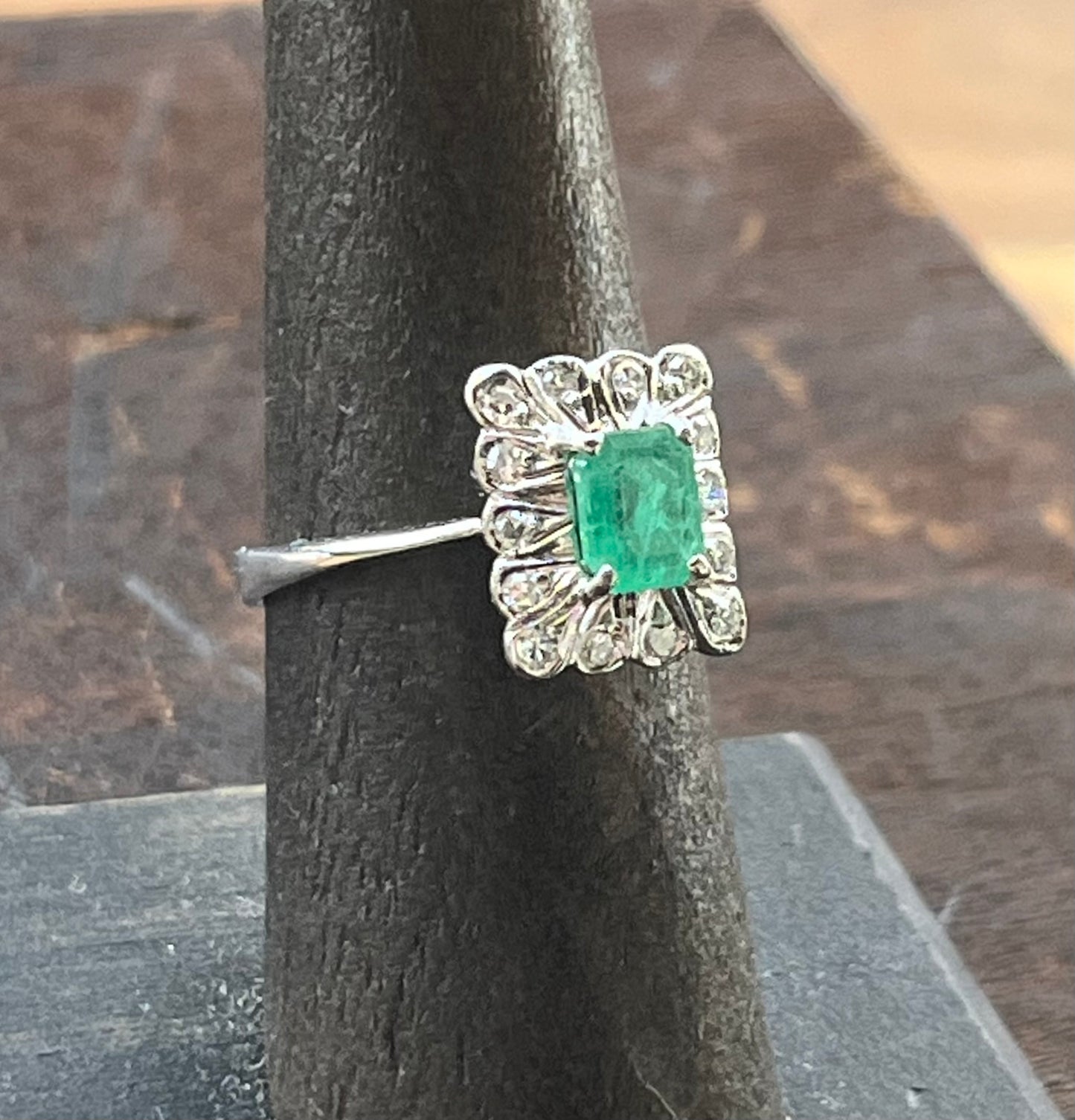 Vintage Emerald and Diamond Ring