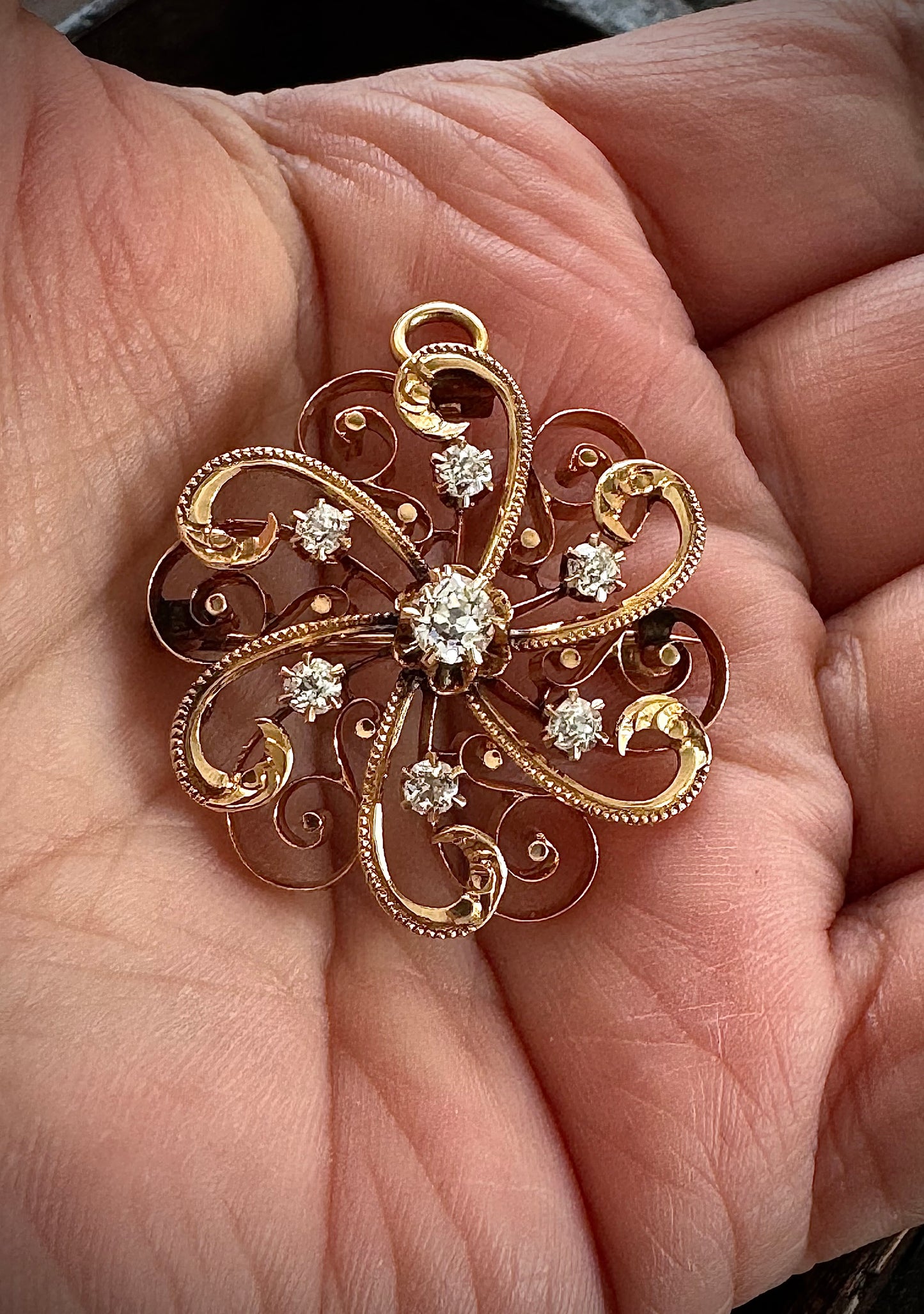 Antique Pendant-Victorian Diamond Pin/Pendant