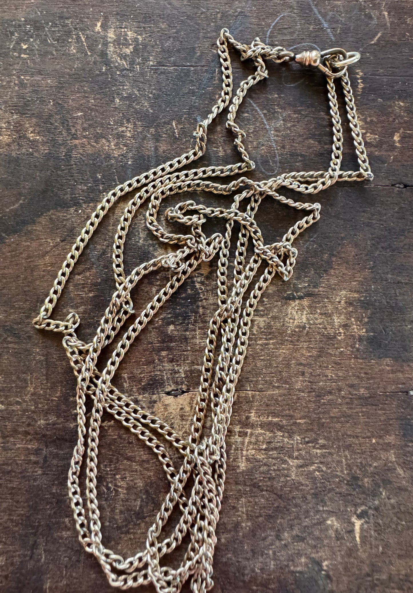 Antique Watch Chain- Gold Filled Curb Link Chain