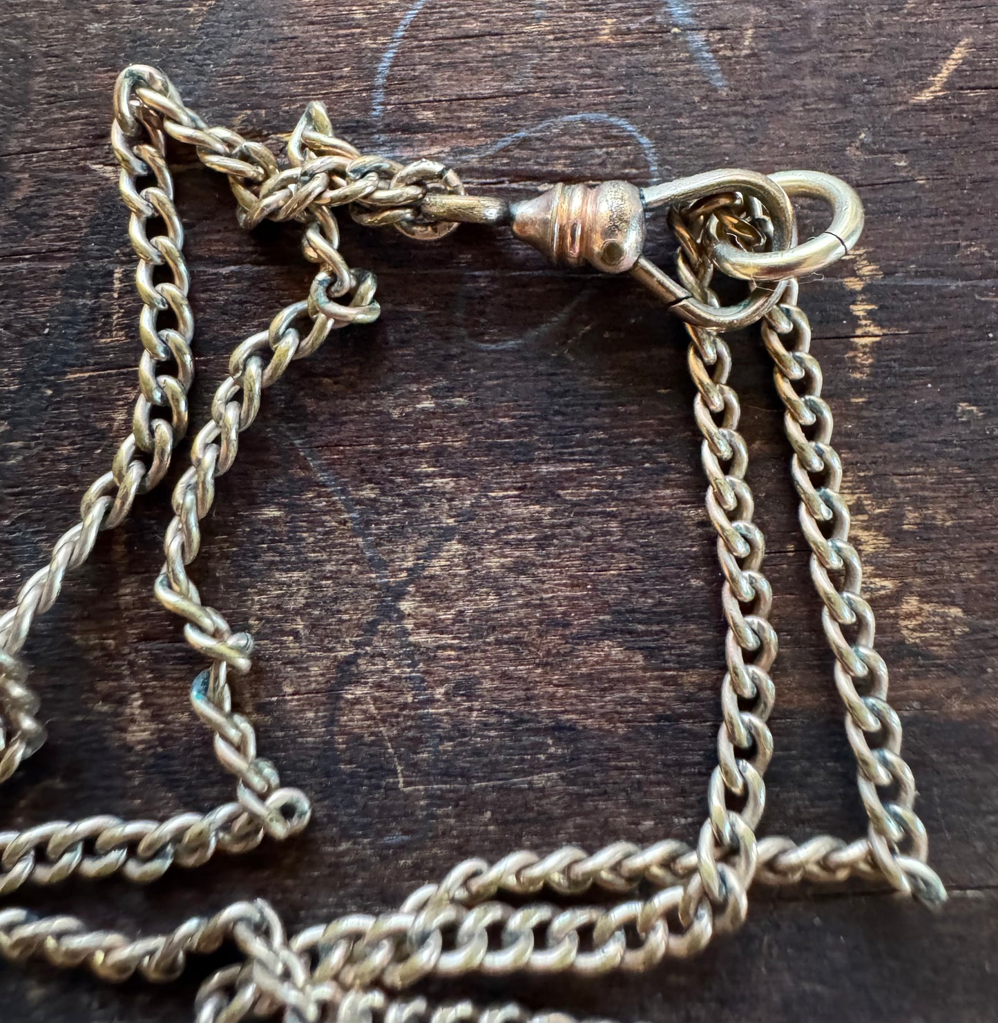 Antique Watch Chain- Gold Filled Curb Link Chain