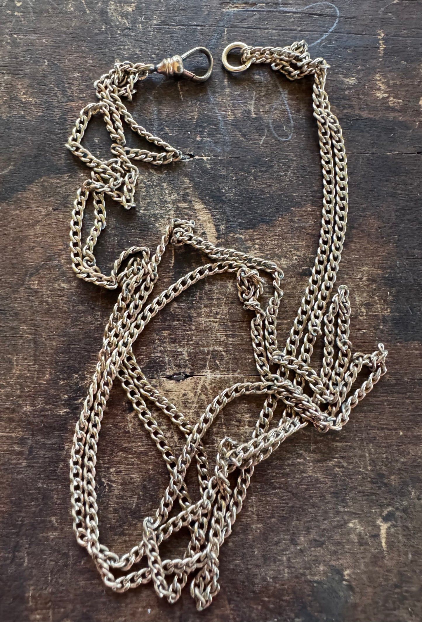 Antique Watch Chain- Gold Filled Curb Link Chain