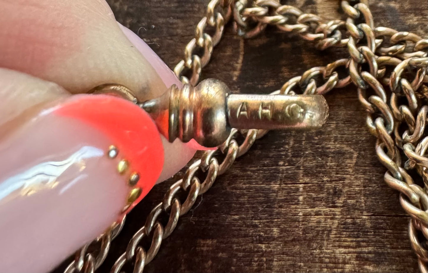 Antique Watch Chain- Gold Filled Curb Link Chain