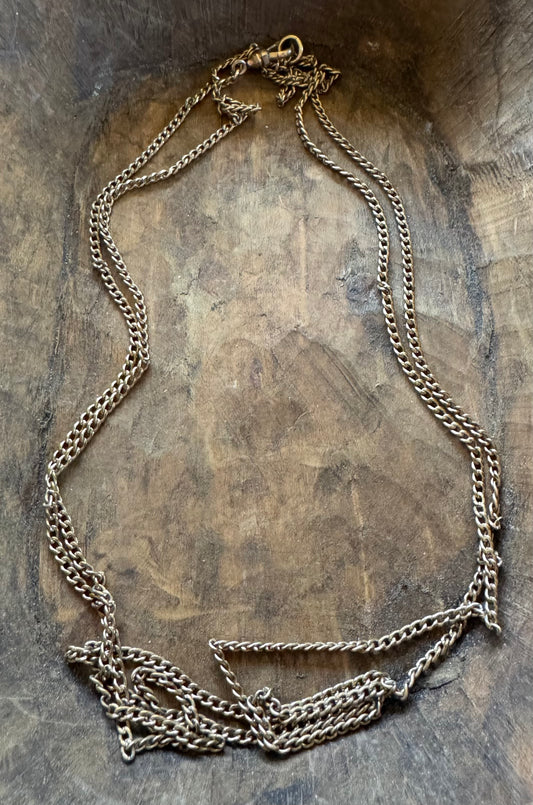 Antique Watch Chain- Gold Filled Curb Link Chain