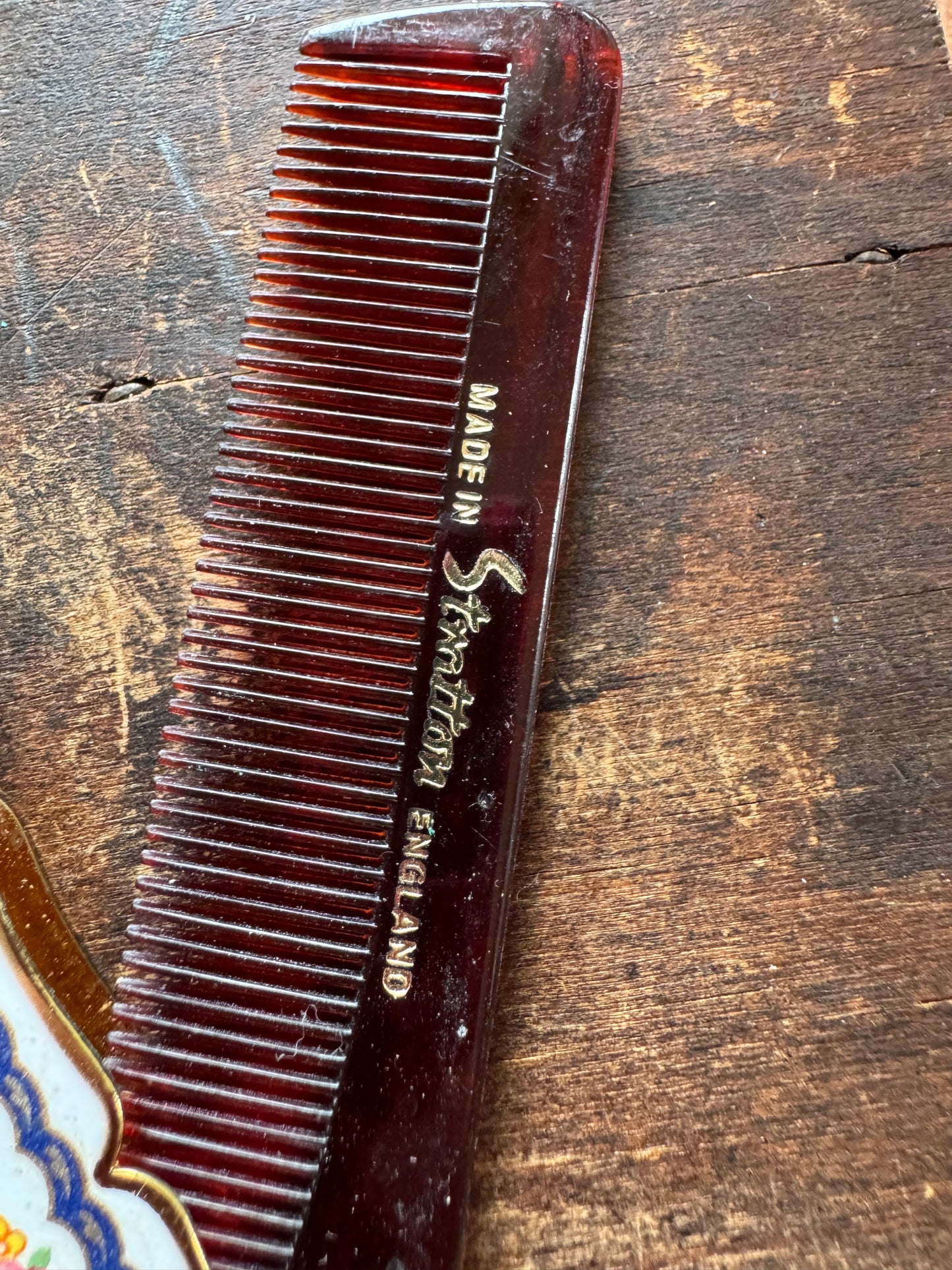 Vintage Comb - Floral Enamel Comb