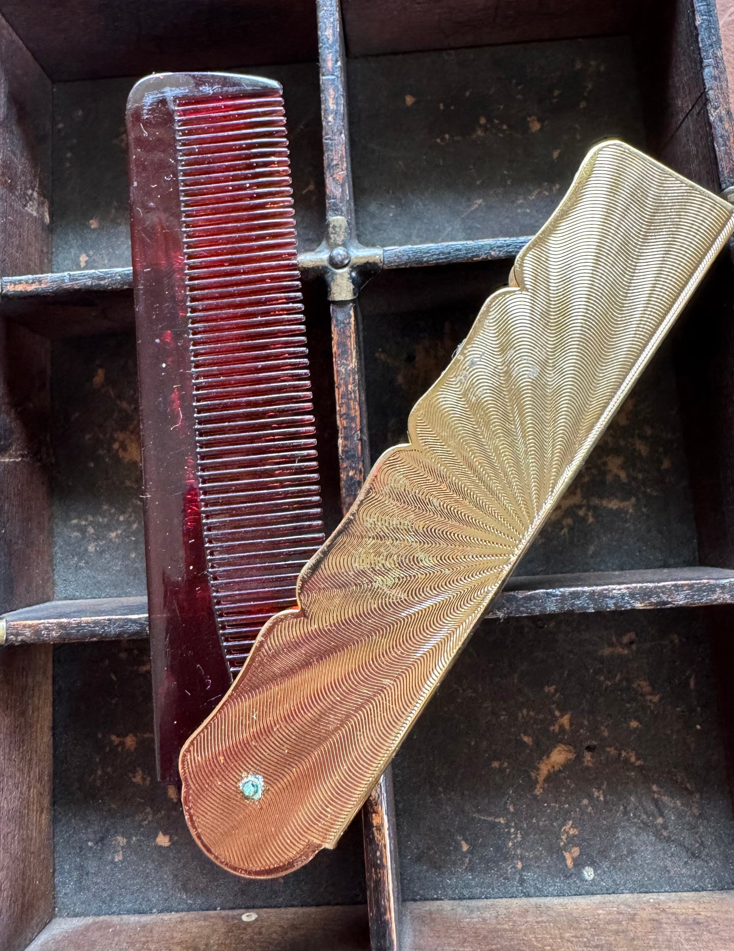 Vintage Comb - Floral Enamel Comb