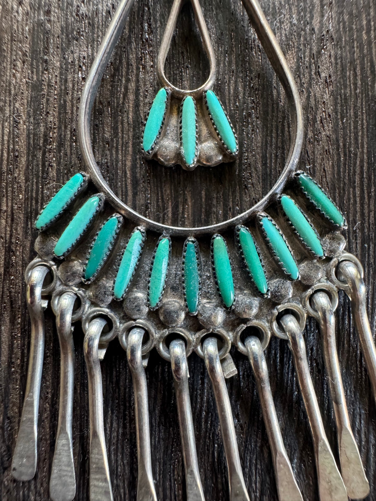 Zuni Necklace- Liquid Silver & Turquoise Necklace