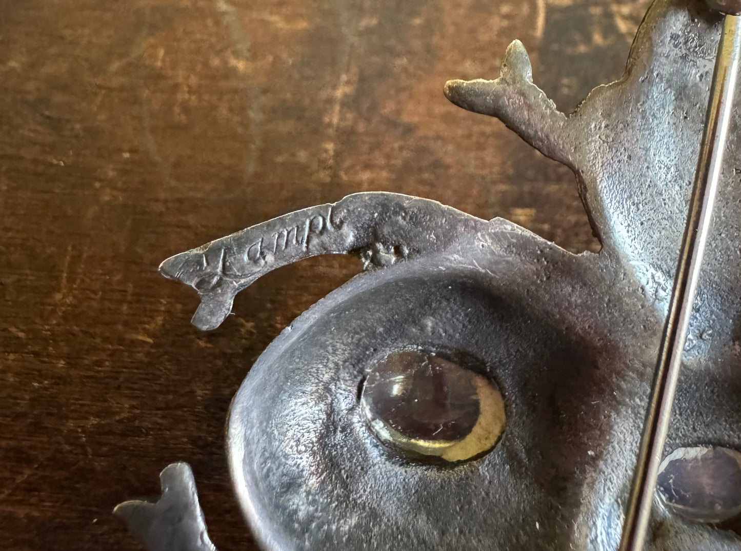 Walter Lampl Statement Sterling Silver and Moonstone Bee Pin