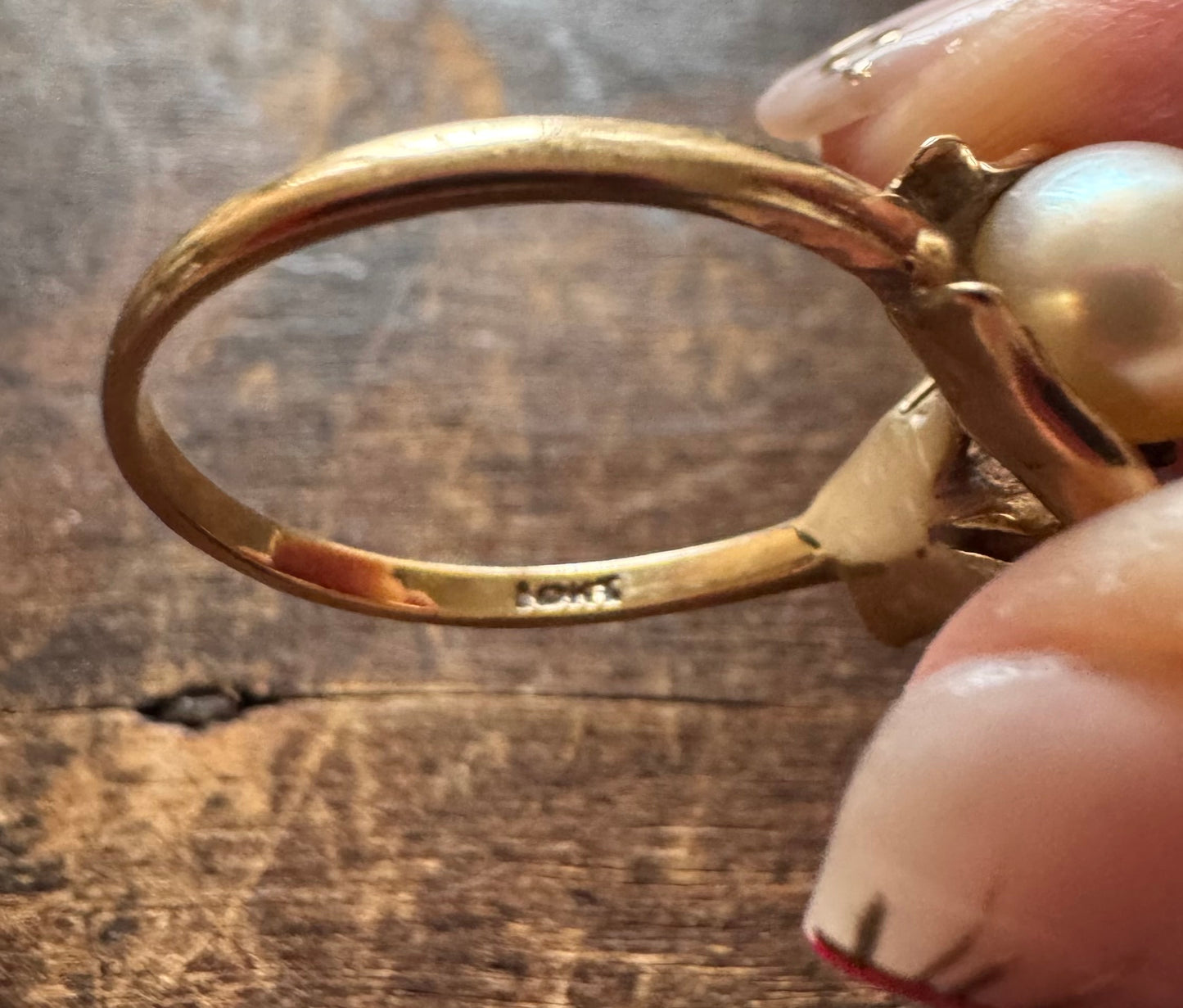 Vintage Ring - Mid-Century Pearl & Ruby Ring