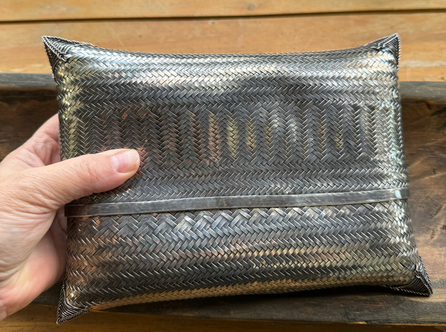 Vintage Hand Woven Sterling Silver Clutch